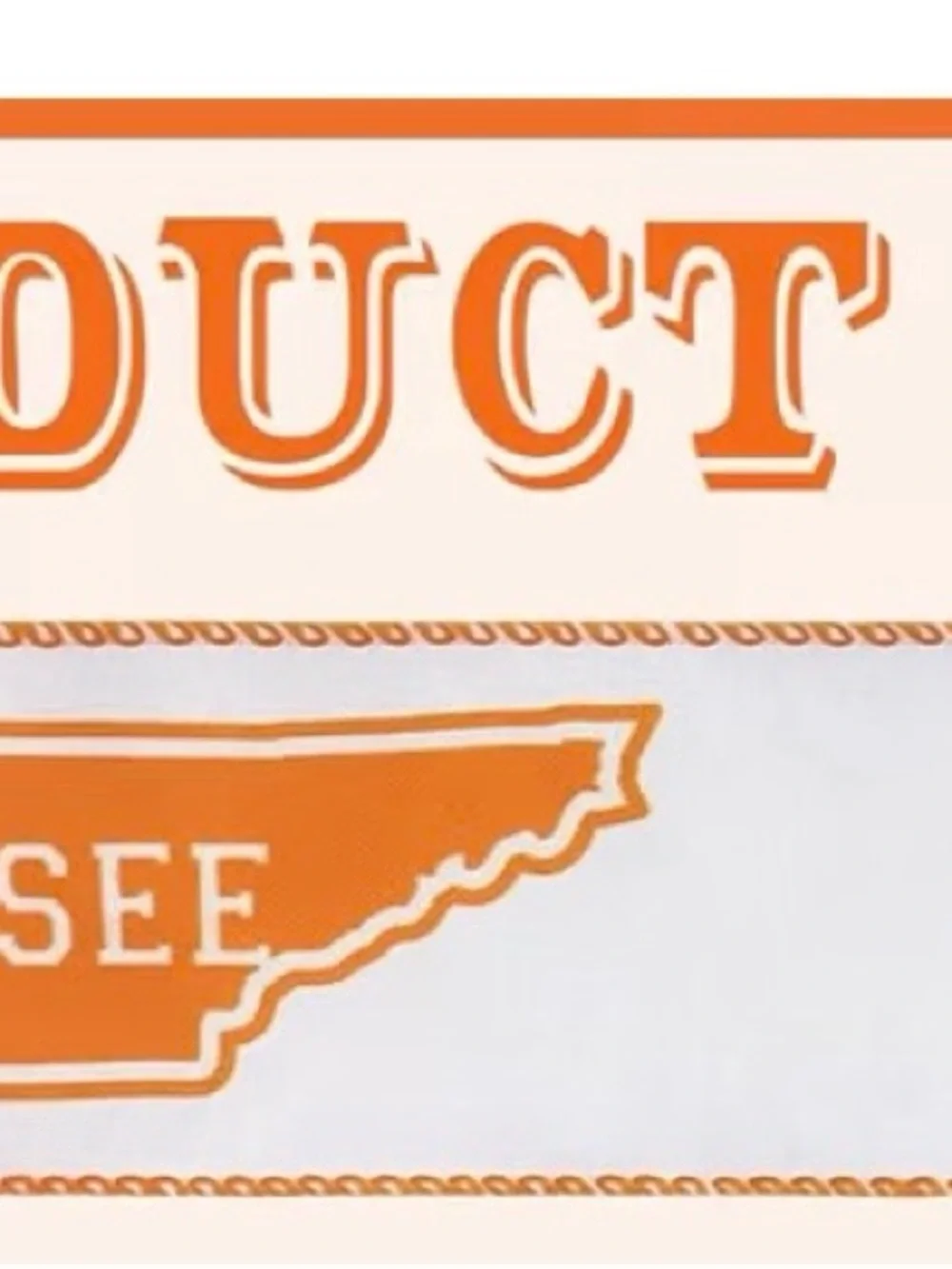 Tennessee Printed White & Orange Gift Ribbon Bow - Home Party Supplies